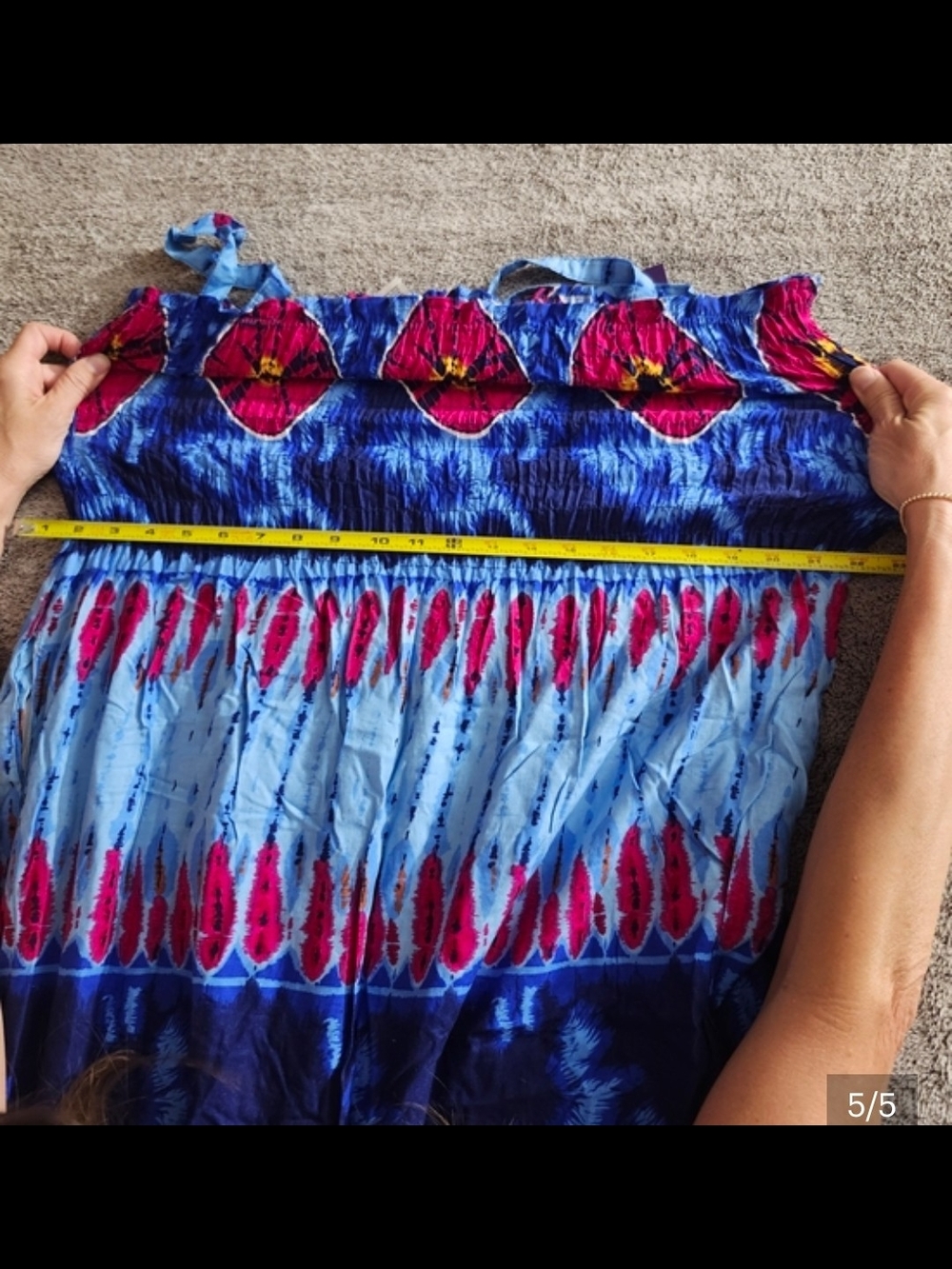 Just Love Boho Tie-Dye Midi Sun Dress Beachy Boho Comfort - Picture 6 of 6